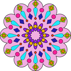 Vector Colored Mandala Round Colored Mandala Design