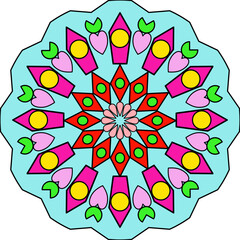 Vector Colored Mandala Round Colored Mandala Design
