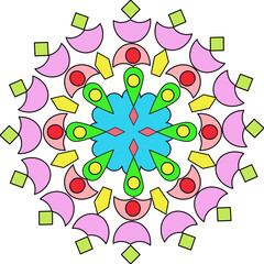 Vector Colored Mandala Round Colored Mandala Design