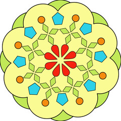 ector Colored Mandala Round Colored Mandala Design 