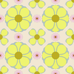 Modern Cute Floral Pattern Illustration 