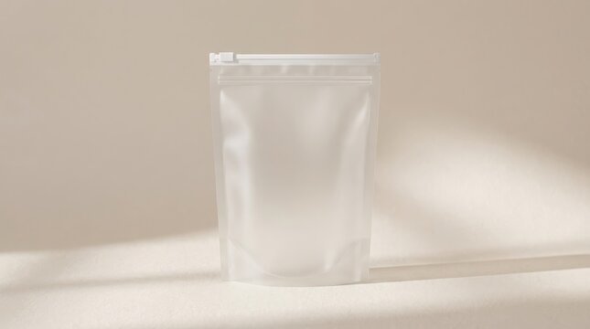 Blank plastic standup pouch mockup for branding or product display