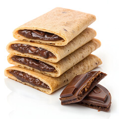 crepes with chocolate flavour filling isolated