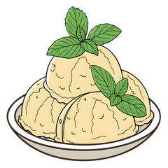 delicious plate with tasty halva and fresh mint