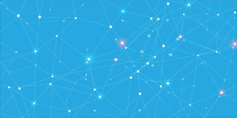 futuristic background with moving glowing particles and lines. Big data visualization. Vector illustration.futuristic © MOH