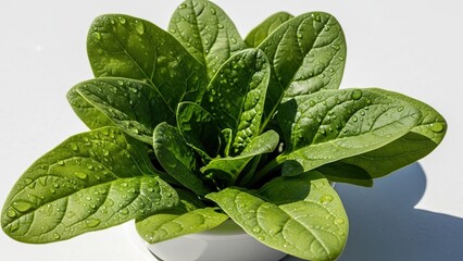 Fresh Green Spinach Leaves Closeup.