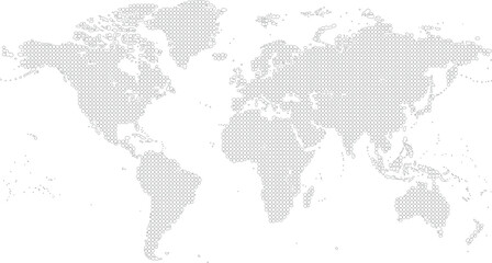 Obraz premium Modern gray dotted world map isolated on white background for global business communication international logistics and data visualization geographic technology concept vector.