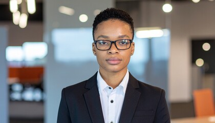 Casual business professional portrait in modern workspace