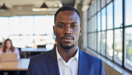 Casual business professional portrait in modern workspace