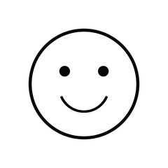 Fototapeta premium Simple smiley face icon, happy emoji symbol, positive emotion graphic, cheerful expression vector, joyful smile illustration
