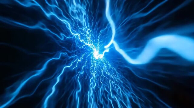 Abstract electric blue lightning energy pattern