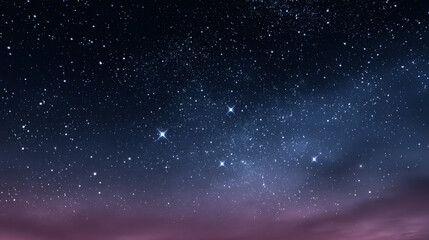 Obraz premium Night Sky Stars Purple Clouds