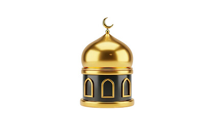 Golden Mosque Dome with Crescent Moon