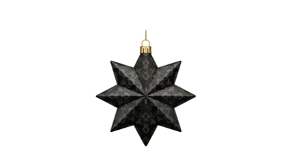 Black Star Ornament with Damask Pattern