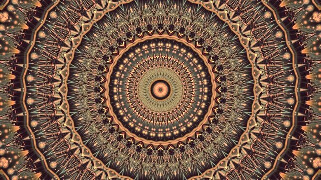 4K Colorful kaleidoscope background. Abstract multicolored motion graphics background for yoga specialist, astrology, art therapist, night club, music video.