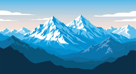 Majestic mountain range under clear sky