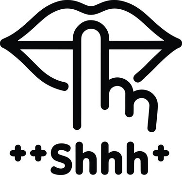 Shhh Keep Silence Illustration Mouth and Finger