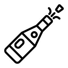 Bottle popping Line Icon