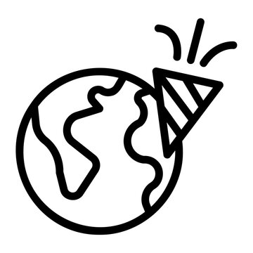 blobe happy new Line Icon