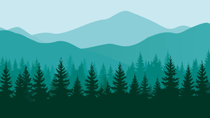 Serene mountain forest landscape © Rena