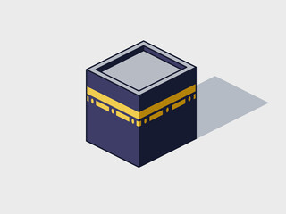Kaaba isometric vector illustration with shadow