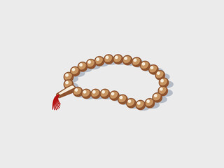 Prayer beads isometric vector illustration with shadow