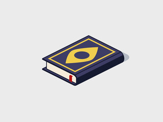 Quran isometric vector illustration with shadow