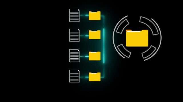 Document Management System (DMS). Corporate business technology and documentation in enterprise with ERP. Software for archiving, Document database and process automation to efficiently manage files.