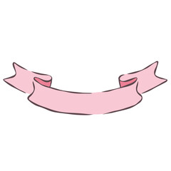 pink ribbon on white background