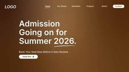 School website landing page design template, High school website landing page ui design