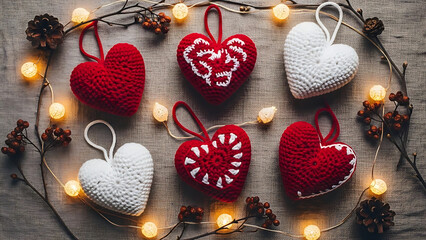 Handcrafted heart-shaped ornaments