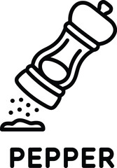 Pepper mill outline icon illustration design © md