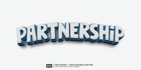 Editable Partnership 3D Cartoon Text Effect for February Friendship | Premium Font Template