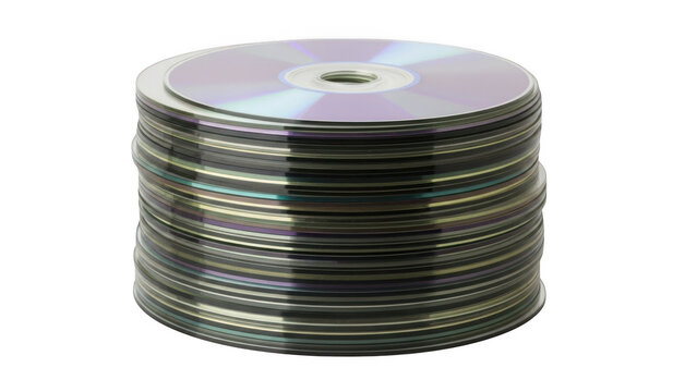 Stack of cds isolated on transparent background
