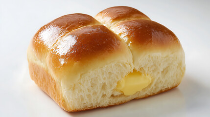 Golden brown baked bread rolls filled with creamy center