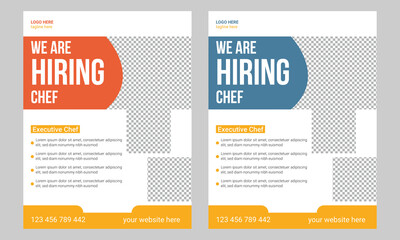 Restaurant chef job hiring flyer