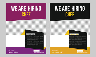 Restaurant chef job hiring flyer