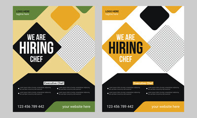 Restaurant chef job hiring flyer