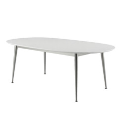 Modern Oval Dining Table with Metal Legs