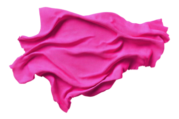 Vibrant Pink Fabric Cloth Flowing Dynamically Isolated on Transparent Background
