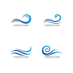 Obraz premium Water wave icon vector