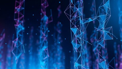 Abstract Digital Network Connections Futuristic Technology Background with Flowing Data Streams