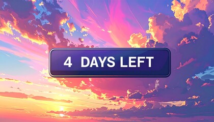 Digital image showing the number of days left surrounded by clouds