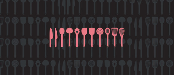 Kitchen chef restaurant logo design, Barbecue vintage logo concept. grill tool with fire flame stamp template. Vector illustration, set of cooking logo template