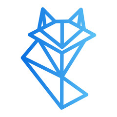 origami fox Line Gradient Icon