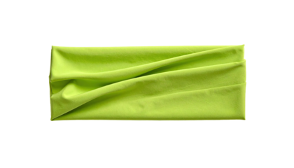 Wrinkled, solid chartreuse fabric headband