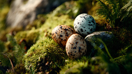 quail eggs in the nest