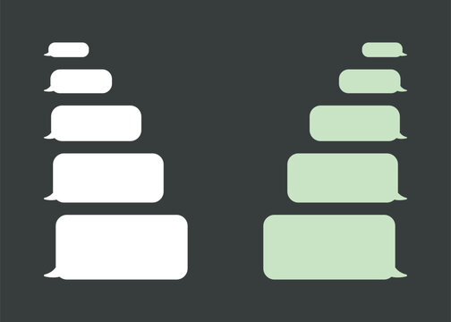 Chatting with message bubbles. Send or receive SMS via an app. Speech bubble message. Vector illustration.