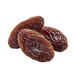 Three Raisins Isolated Black Background