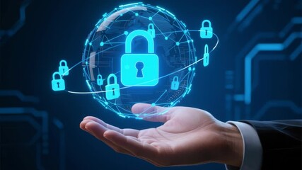 Zero trust security cloud data protection network system vpn connection technology smart business ai shield globe encrypted lock protecting sensitive information ensuring reliable secure